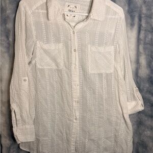 Style & Co. White Textured Blouse